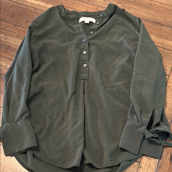 LOFT Tops - Loft Green Button-Up Blouse